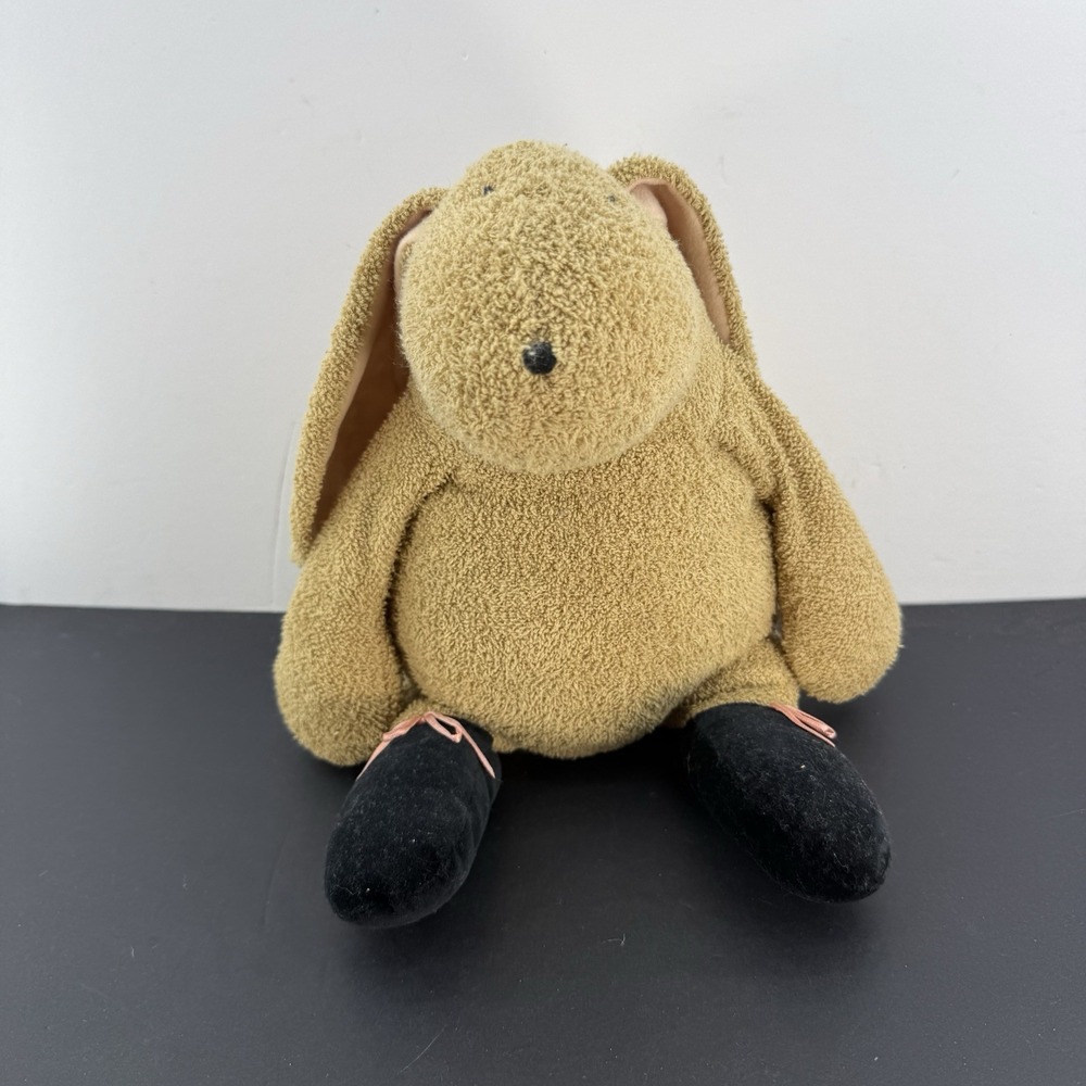 Vintage Manhattan Toy Company Betty Bunny Rabbit Plush Brown Pink Tip Toes
